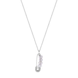 Collar De Clip Con Perlas Plata Y Circonia 41-45 CM