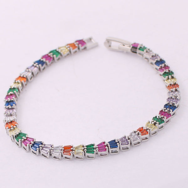 Pulsera de Plata con Circonia Rodizada 20 cm