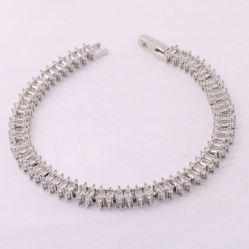 Pulsera de Plata con Circonia Rodizada 20 cm / Rodizado