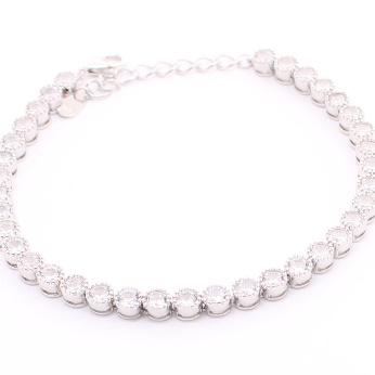 Pulsera de Circonia 17 cm + 4 cm extension / Rodizado