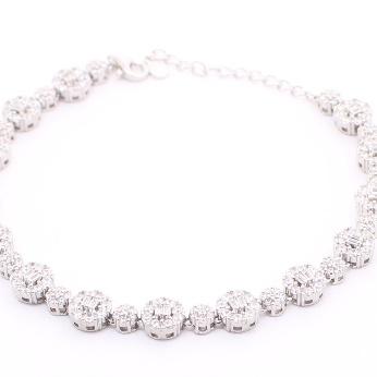 Pulsera de Circonia 17 cm + 4 cm extension / Rodizado