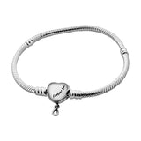 Pulsera Para Dijes Con Broche De Corazón Con Infinito