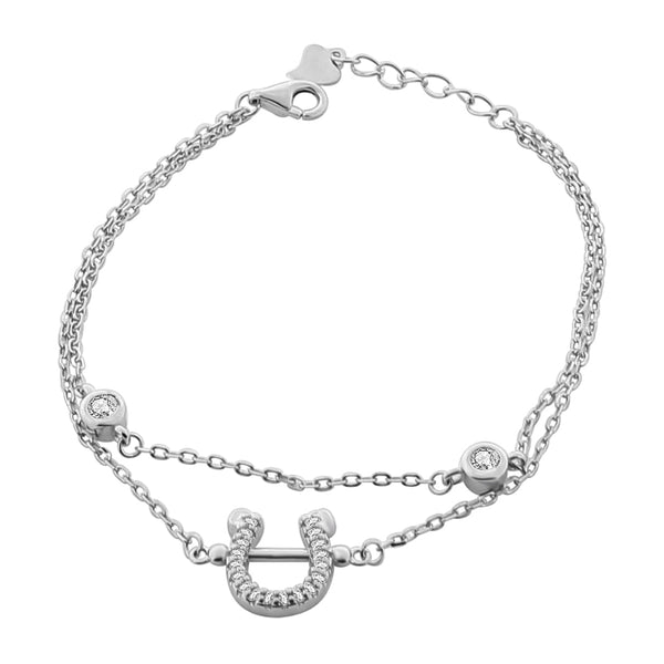 Pulsera Con Herradura Plata Con Circonia