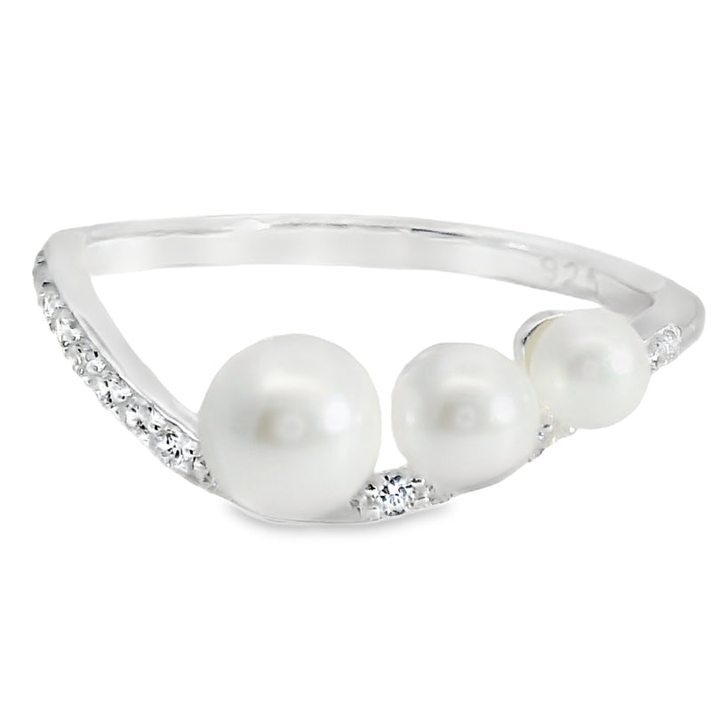 ANILLO DE CIRCONIA CON PERLA1124- 84  1.6 GR