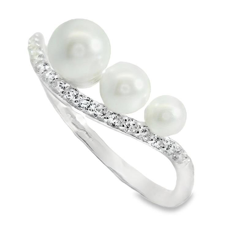 ANILLO DE CIRCONIA CON PERLA1124- 84  1.6 GR