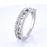 Anillo Doble de Cadena Circonia