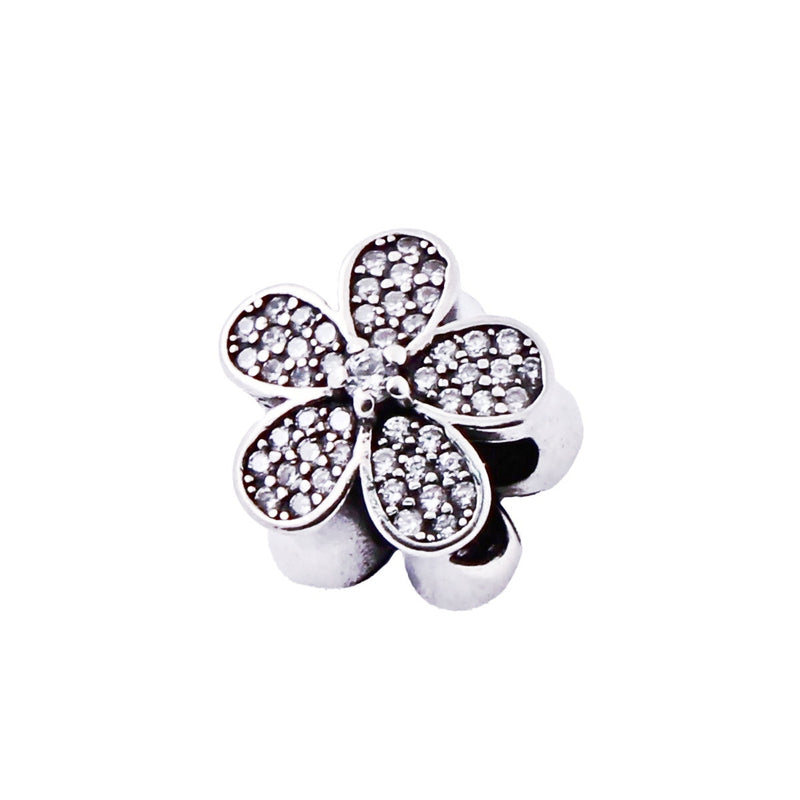 Dije Para Pulsera Flor Con Circonias