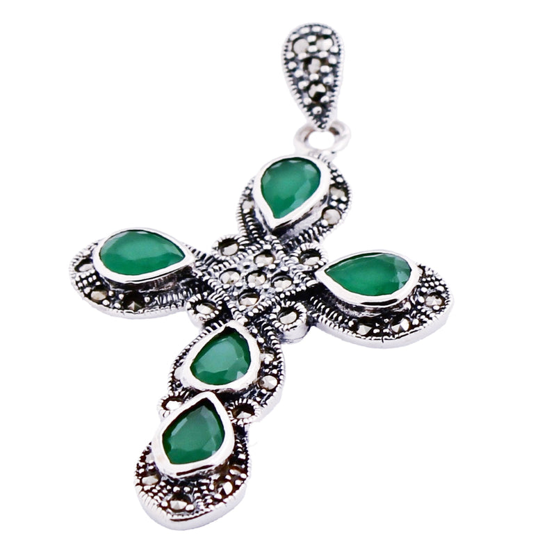 Cruz de Marquesita Con Gotas De Circonia