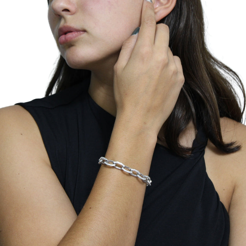 Pulsera de Eslabón de Circonia
