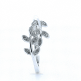Anillo Hojas De Plata Con Circonia