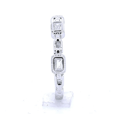 Anillo Cuadros De Plata Con Circonia