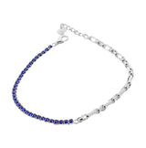 Pulsera Mitad Circonia Mitad Eslabón