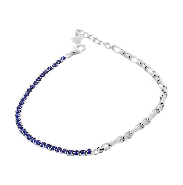 Pulsera Mitad Circonia Mitad Eslabón