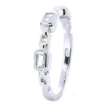 Anillo Cuadros De Plata Con Circonia