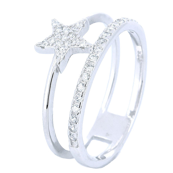 Anillo De Plata Con Circonia Estrella