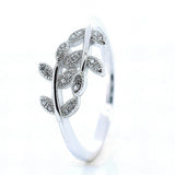 Anillo Hojas De Plata Con Circonia-Plarte