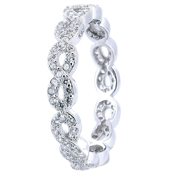 Anillo de Infinitos de Plata con Circonia